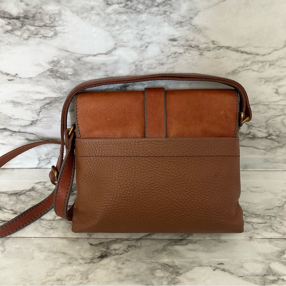 Fossil | Kinley pebbled Leather Crossbody Bag adjustable strap flap top - Picture 5 of 12